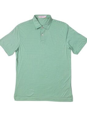 Peter Millar Summer Meadow Featherweight Performance Stripe Golf Polo Green